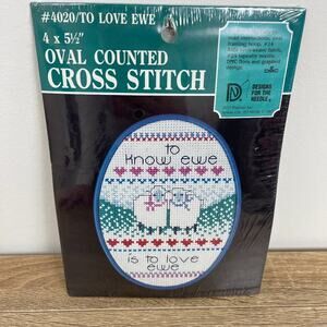 Designs for the needle To love Ewe Oval Cross Stitch SEALED